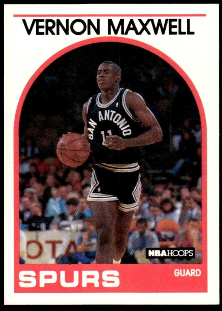 1989-90 NBA HOOPS – Rookie Card #271 🏀 VERNON MAXWELL 😎 San Antonio Spurs 🏀