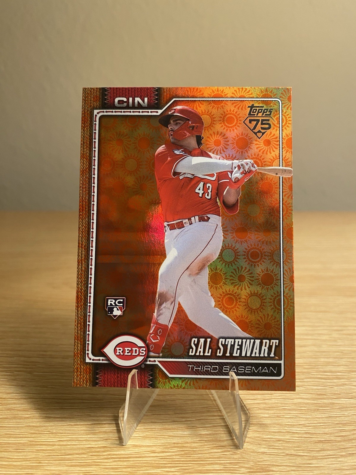 2026 Topps Series 2 Sal Stewart Orange Sun Holo Foil Parallel #372 Rookie
