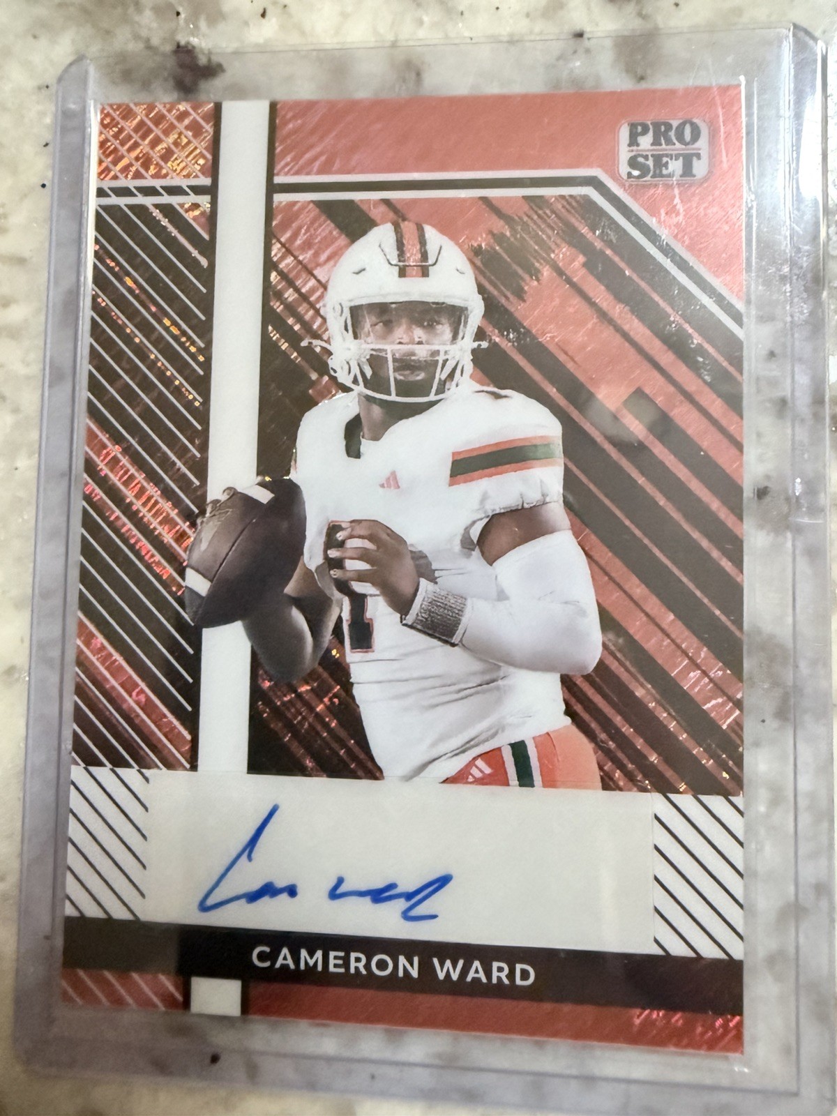 2024 Leaf Collective Football Cameron Ward Orange Shimmer Auto 6/10 RARE