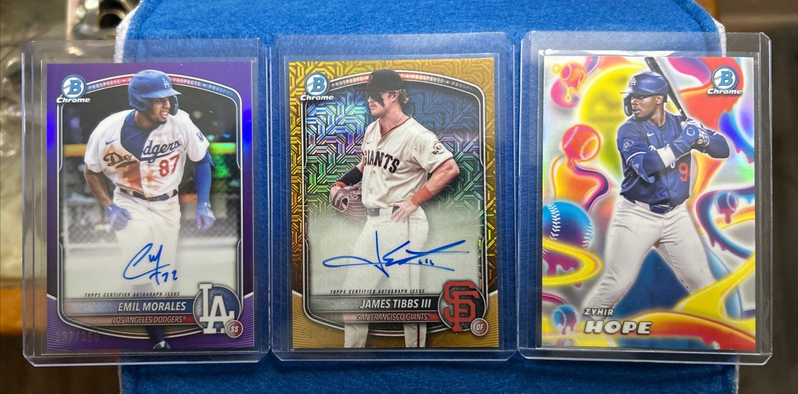 2025 BOWMAN CHROME JAMES TIBBS III PROSPECTS GOLD REFRACTOR AUTO /50