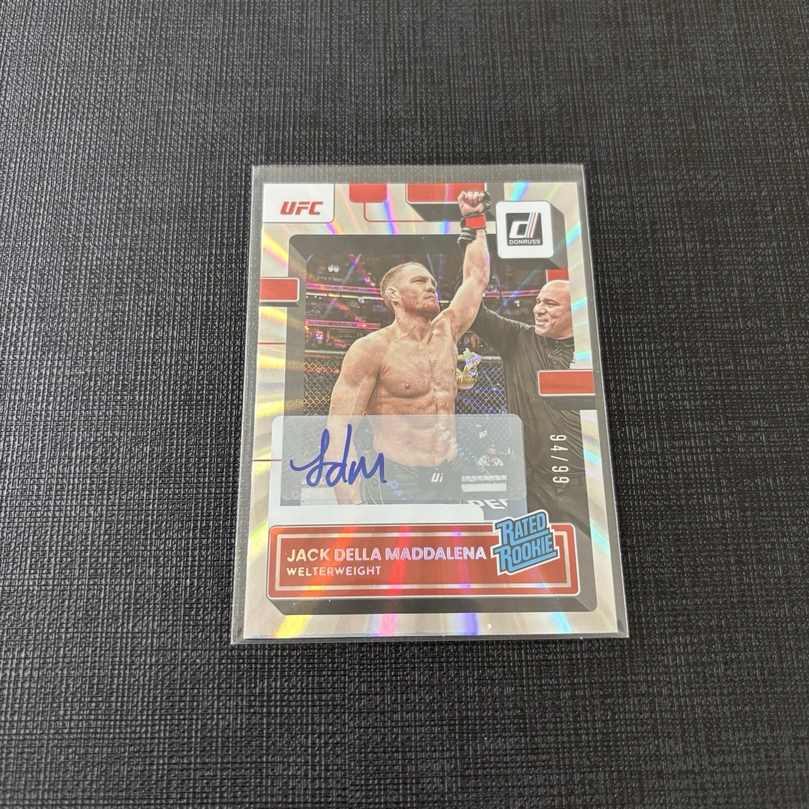 2023 Donruss UFC Jack Della Maddalena #208 Rated Rookie Holo Laser Auto /99