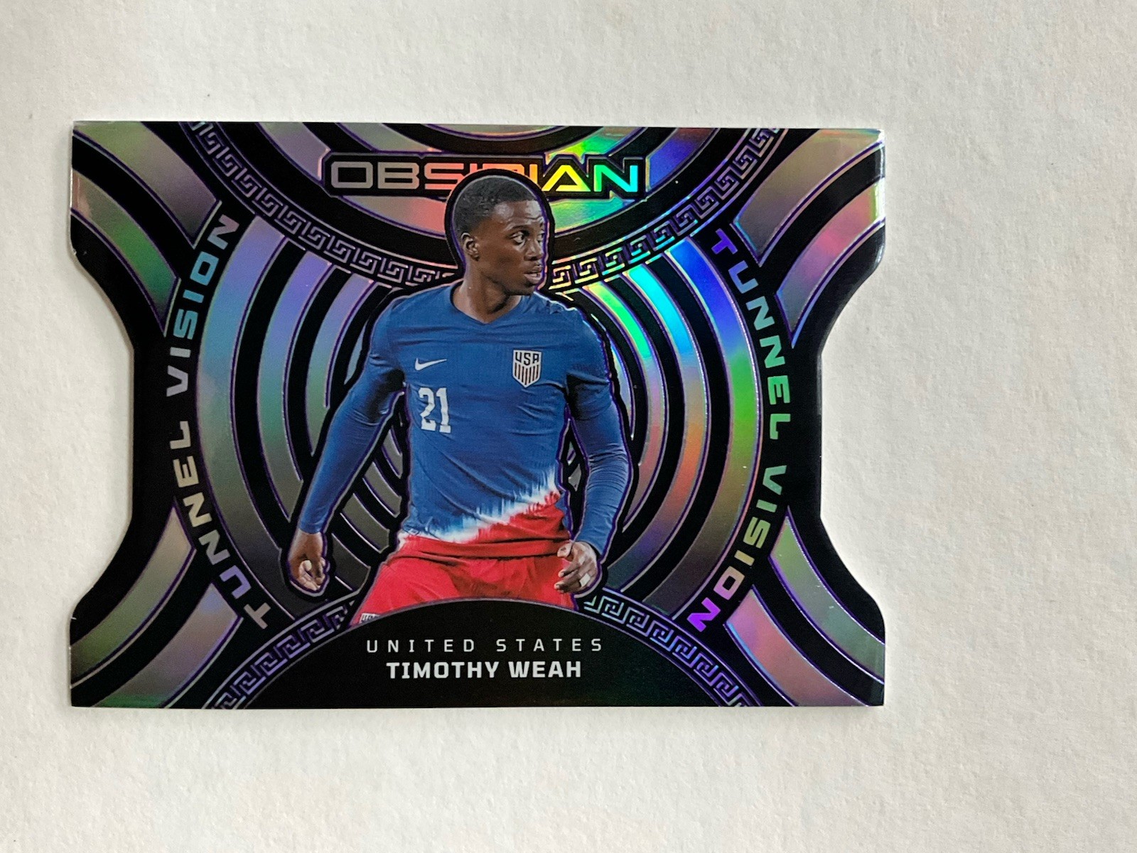 2023 Panini Obsidian Timothy Weah Tunnel Vision Electric Etch Purple /49 #20