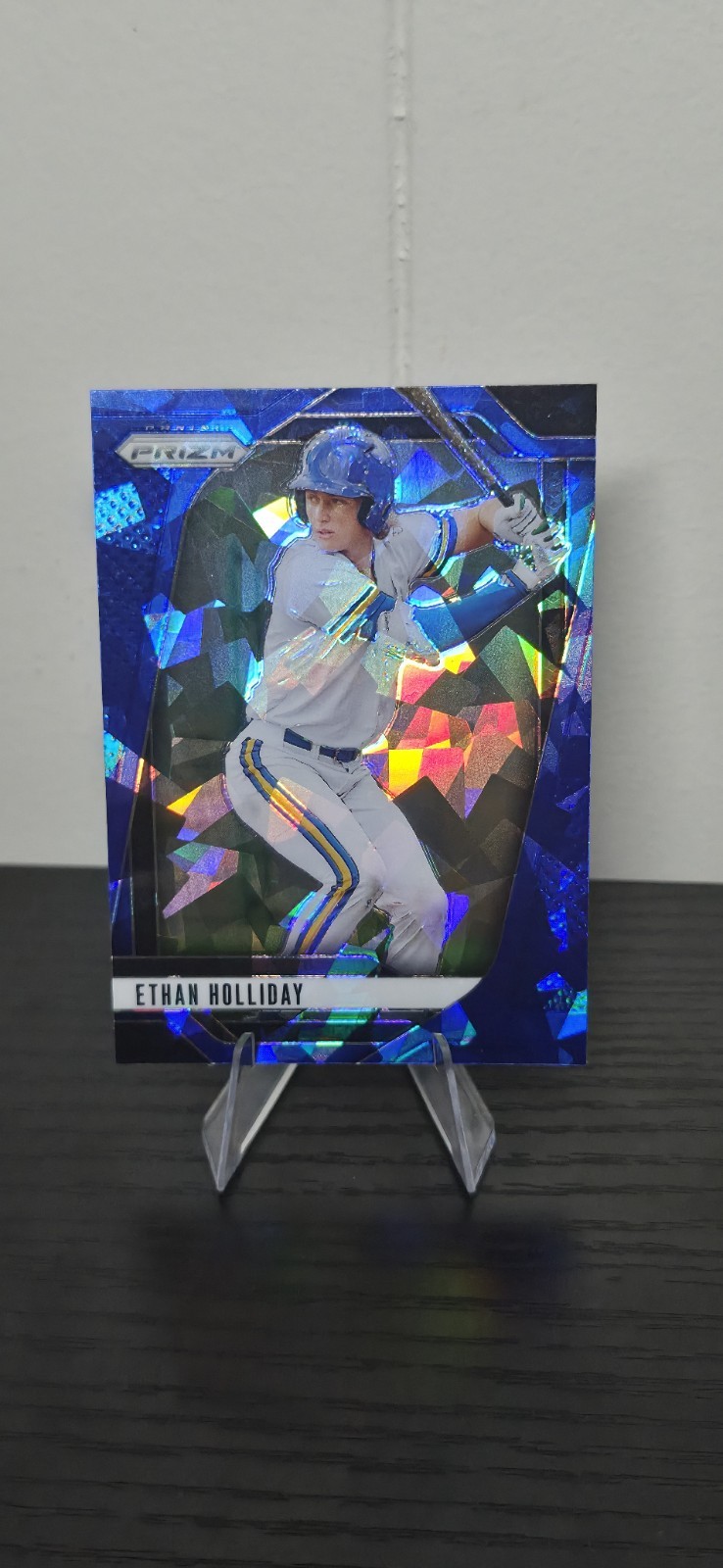 2025 Panini Prizm – Ethan Holliday, Ethan Holliday #82 Blue Ice Prizm (RC)