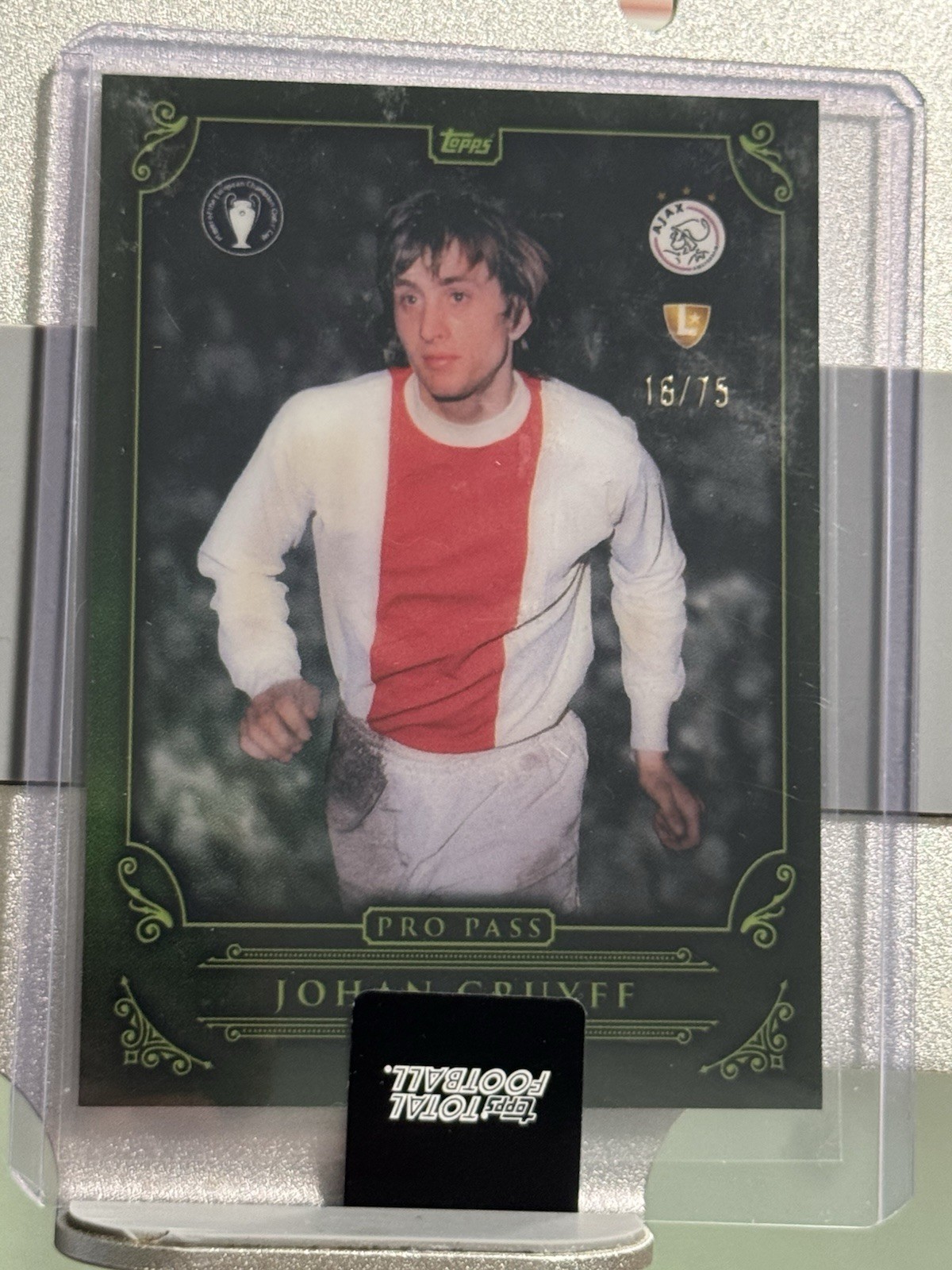 Johan Cruyff 2024 Topps Total Football Ajax Pro Pass /75 Numbered (AAO)