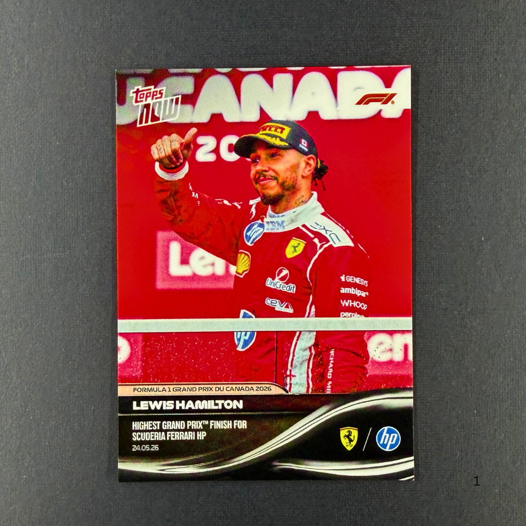 2026 Topps Now Formula 1 – Lewis Hamilton #32- Highest GP Finish – Ships Now!