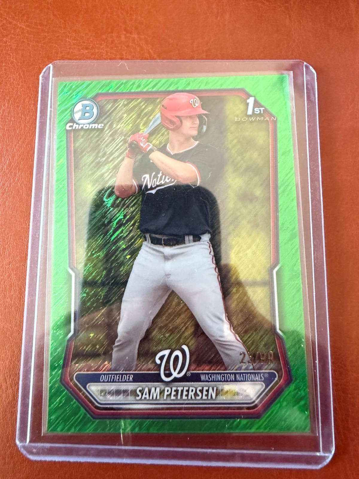 2026 Bowman Chrome Sam Petersen 1st Green Shimmer 50/99 #BCP-122 Nationals