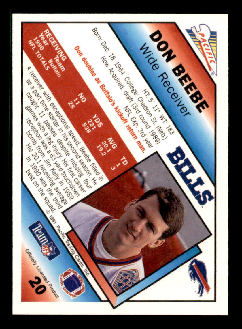 1991 Pacific #20 Don Beebe Sharp Corners, Clean Surface