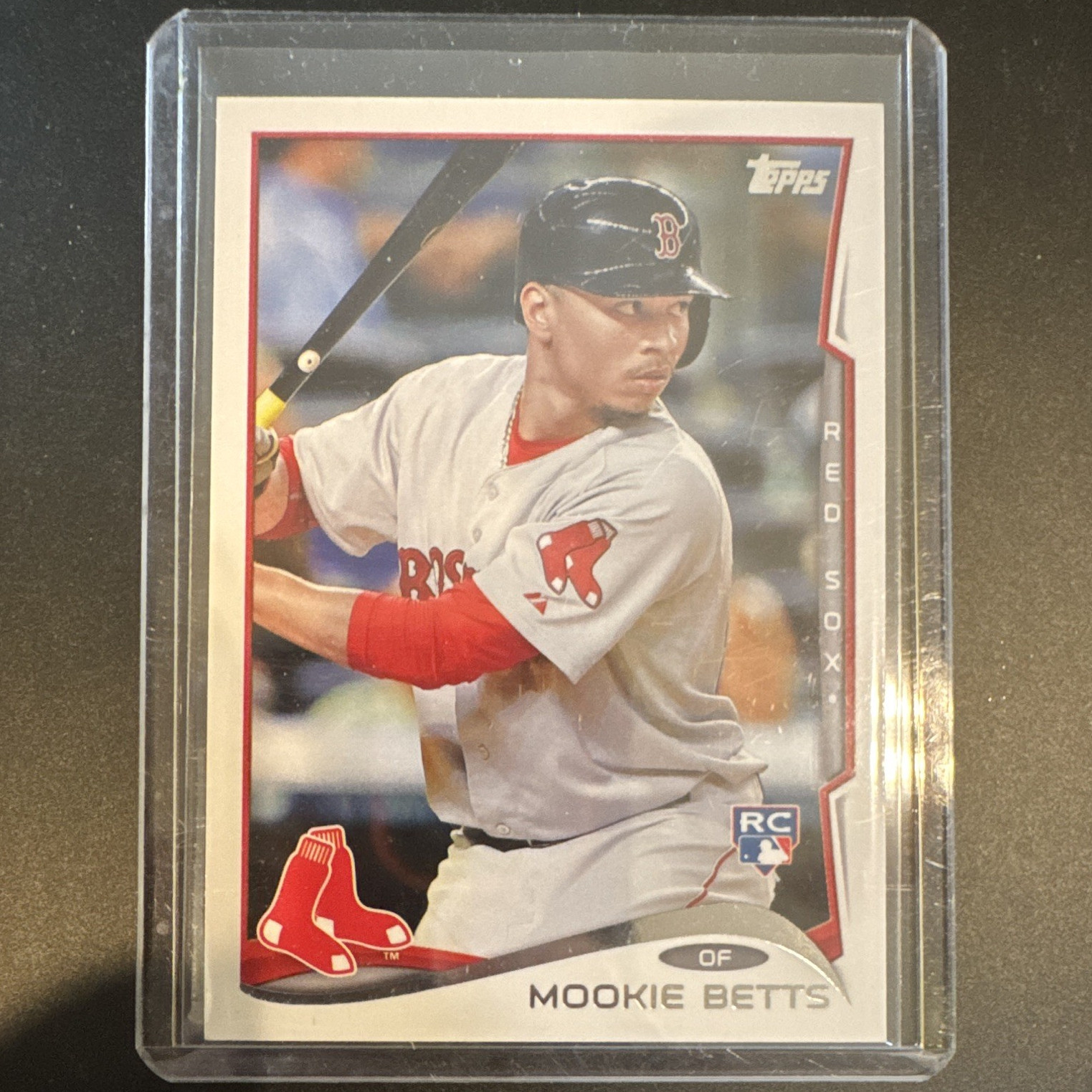 2014 Topps Update Mookie Betts Boston Red Sox Rookie Card #US-26 batting