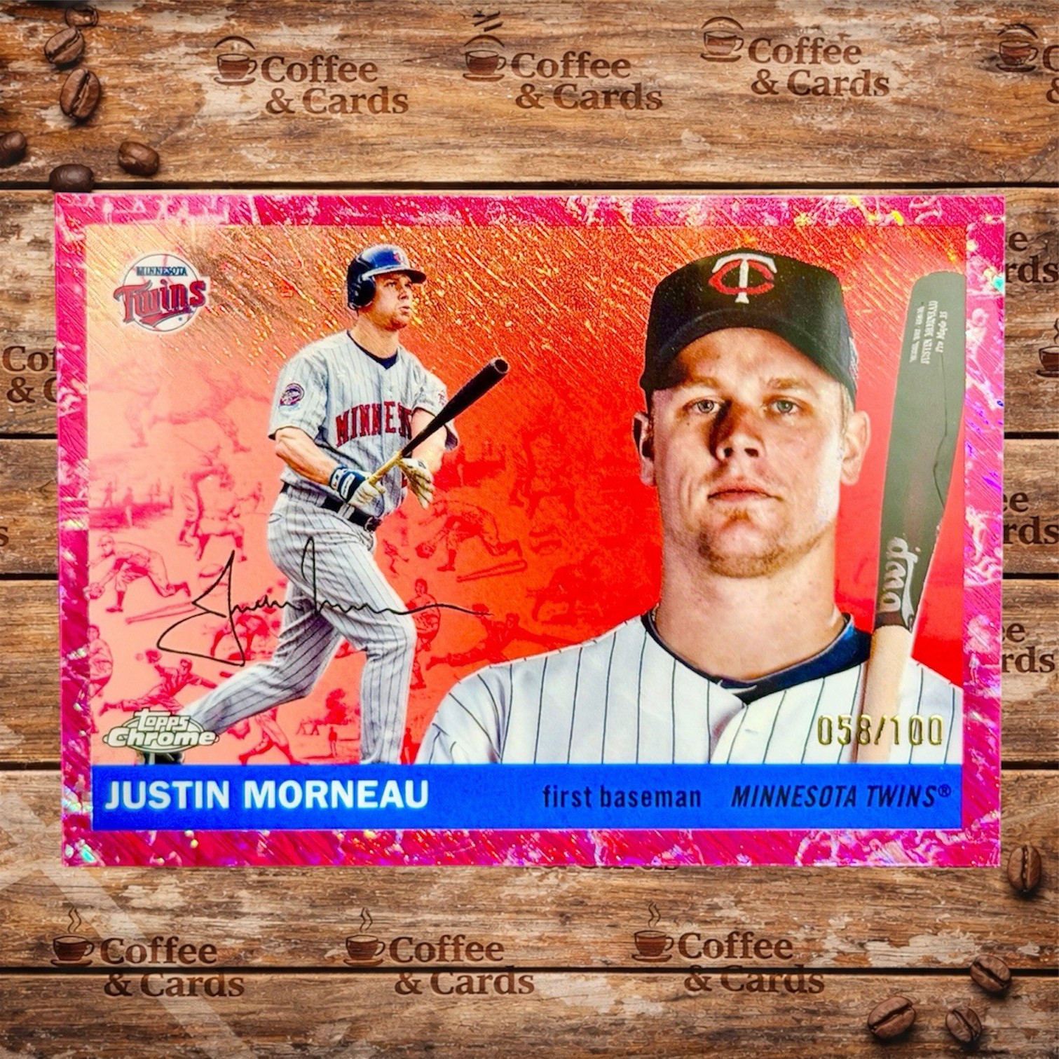 2025 Topps Platinum Justin Morneau Minnesota Twins Pink Toile #375 #/100