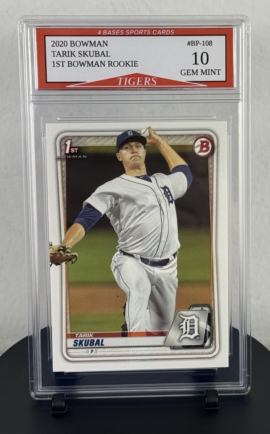 2020 Bowman Tarik Skubal Detroit Tigers 1st Rookie Card Graded Gem Mint 10