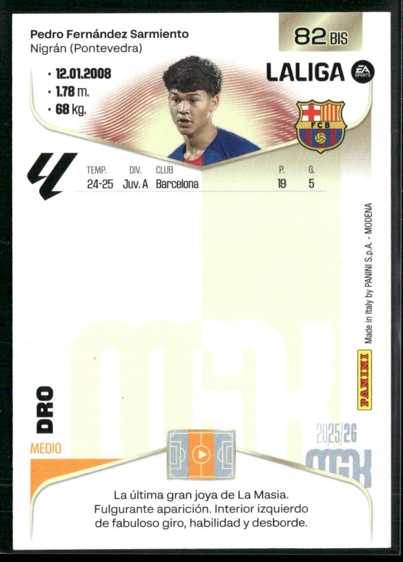 2025 Panini Megacracks Dro Rookie FC Barcalona #82 BIS