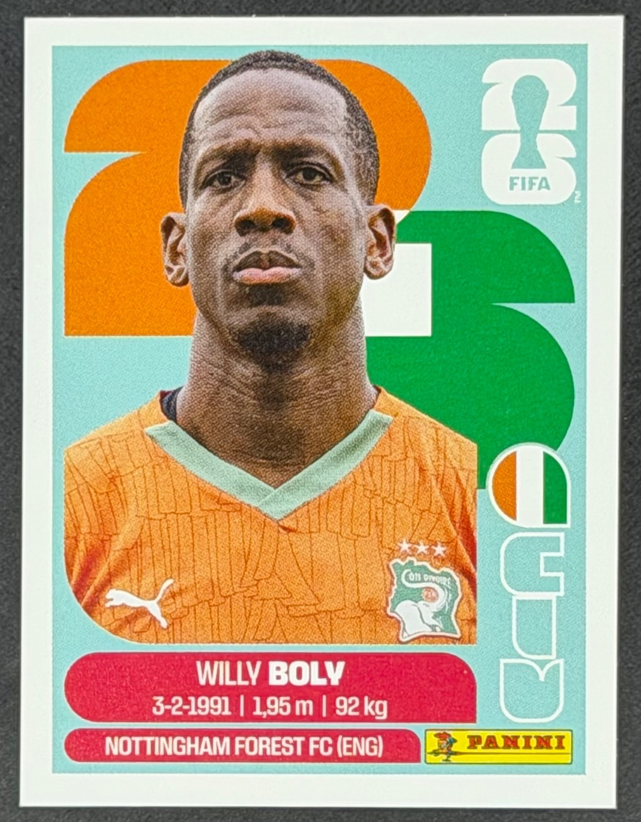 Panini FIFA World Cup 2026 Sticker CIV7 Willy Boly – Ivory Coast
