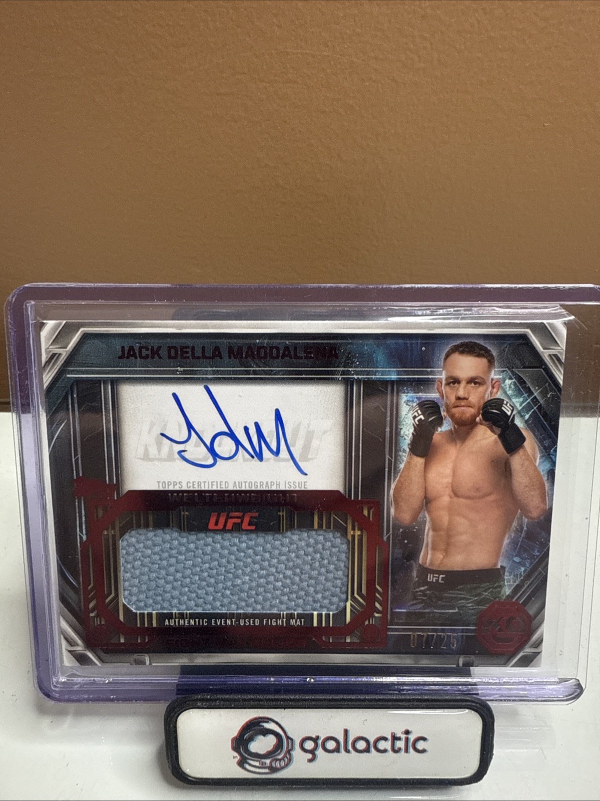 2026 Topps Knockout UFC Jack Della Maddalena Red Fight Mat Relic Auto /25