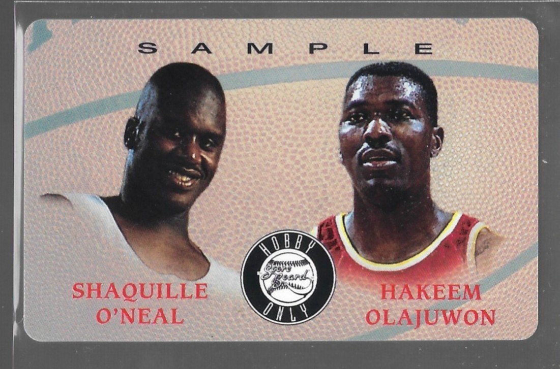 1995 Score Board Phone Cards Hobby Only Sample Shaquille O’Neal Hakeem Olajuwon