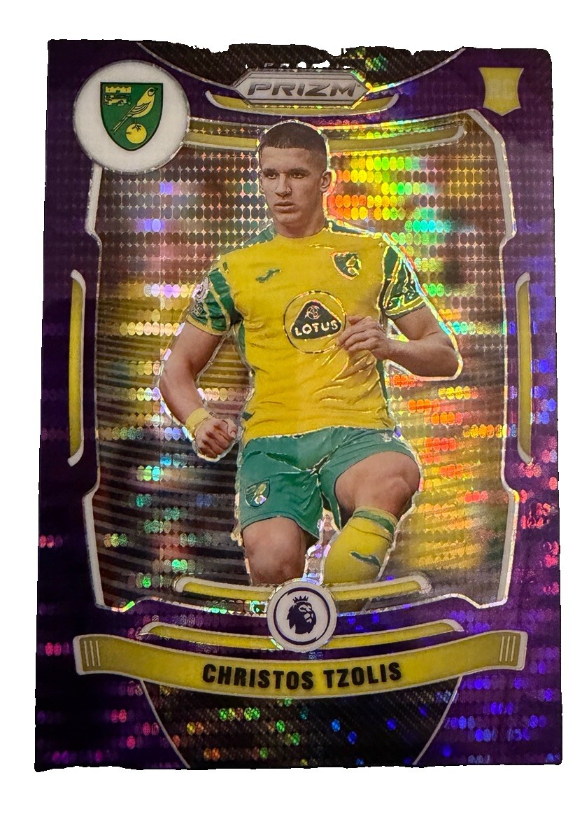 2021-22 Panini Prizm Premier League – Christos Tzolis #173 Purple Prizm /99 (RC)