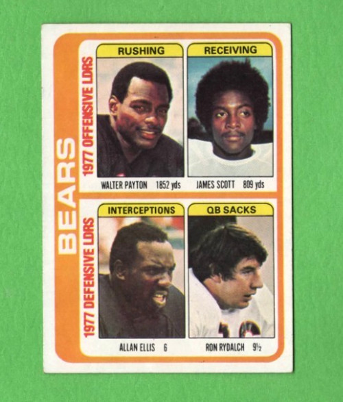 1978 TOPPS Football CHICAGO BEARS Team CHECKLIST#504 Feat. WALTER PAYTON +3 EX