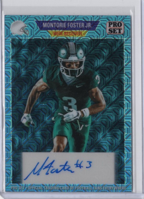 MONTORIE FOSTER JR. NCAA 2024 Leaf Pro Set Blue Mojo RC Auto 27/60 R89A-MFJ Card