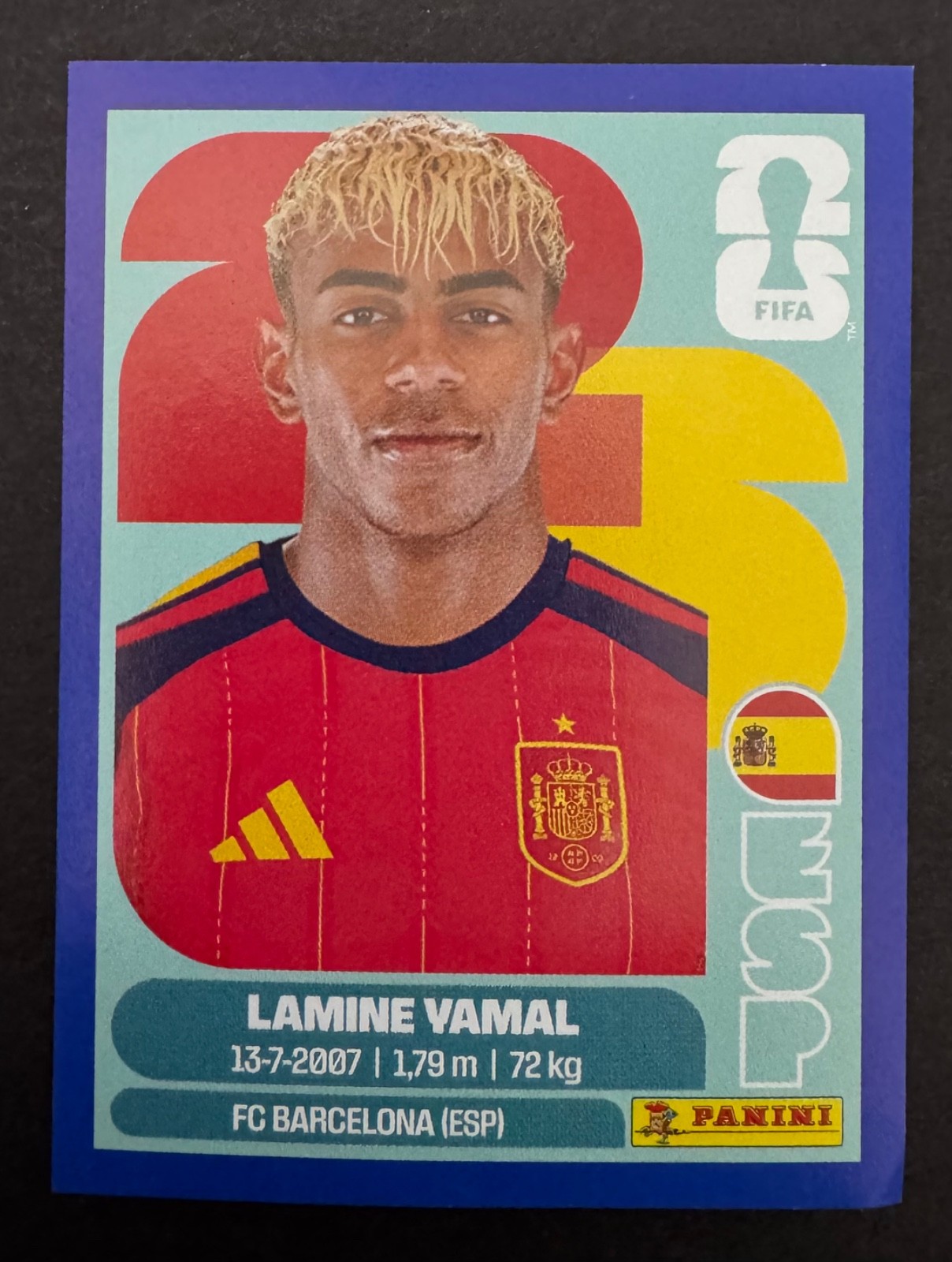 Panini FIFA World Cup 2026 ESP 15 Lamine Yamal Spain FC Blue Border