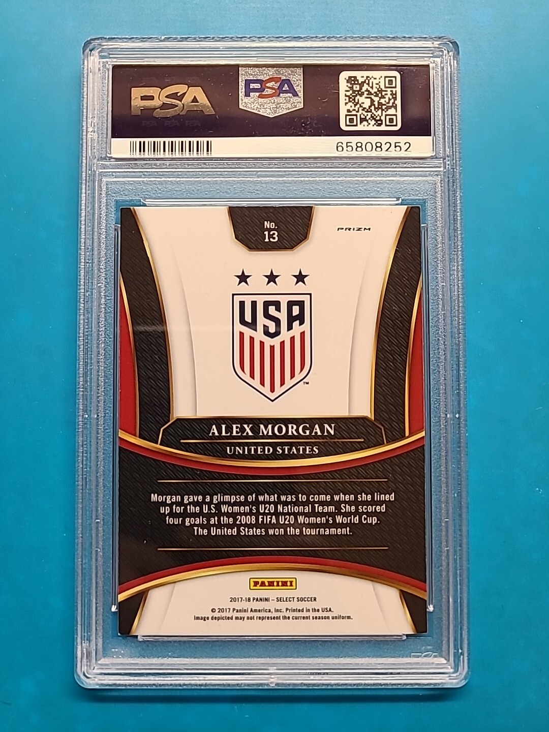 2017-18 Panini Select Prizm ALEX MORGAN #13 Multi-Color USWNT PSA 9 MINT