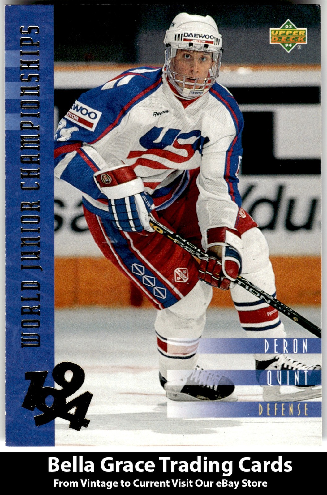 1993-94 Upper Deck Deron Quint #561 USA Rookie NHL Hockey