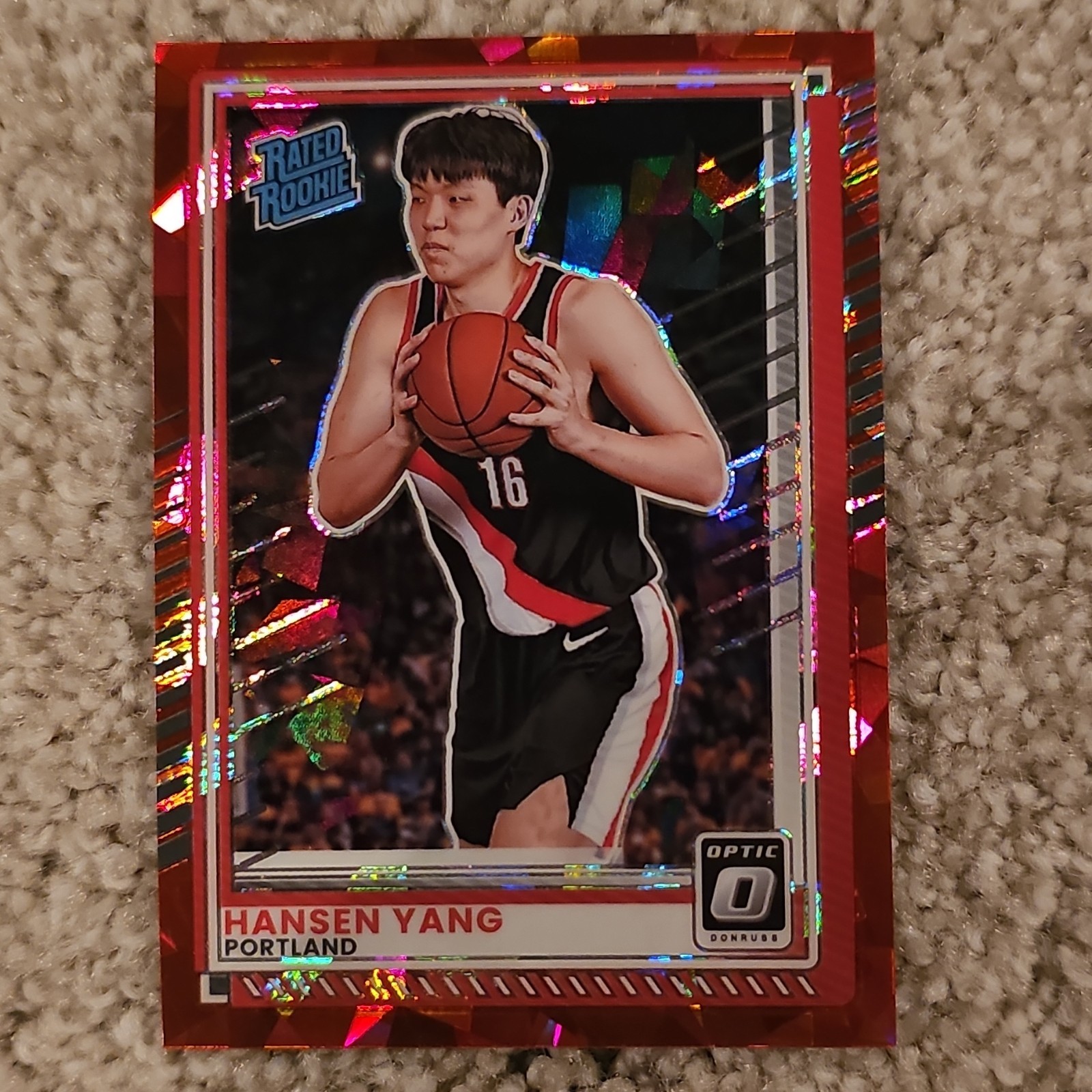 Panini Donruss Optic Hansen Yang Rated Rookie RC #10 red cracked ice