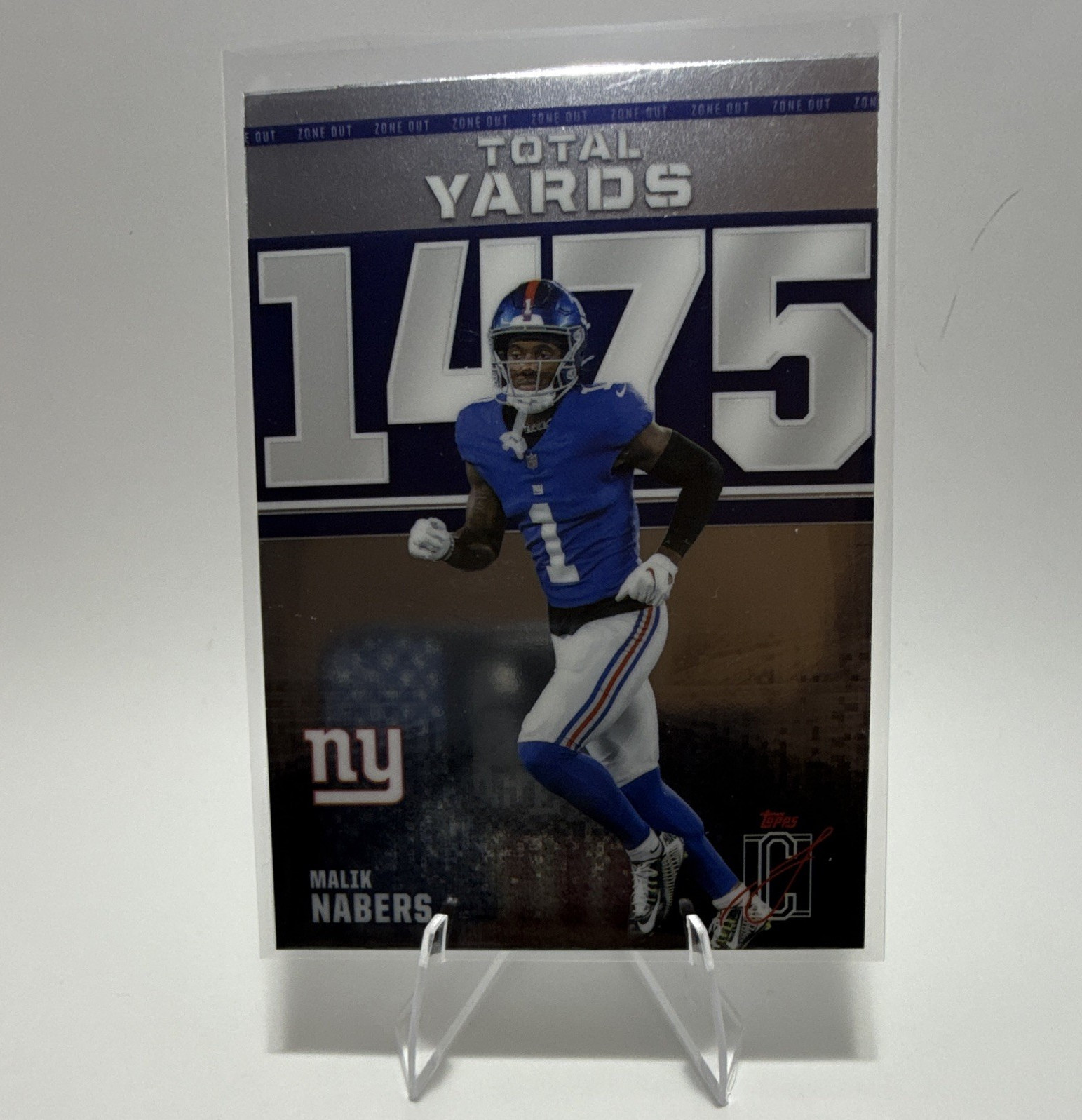 Topps 2025 Signature Malik Nabers New York Giants Zone Out Total Yards #ZO-1