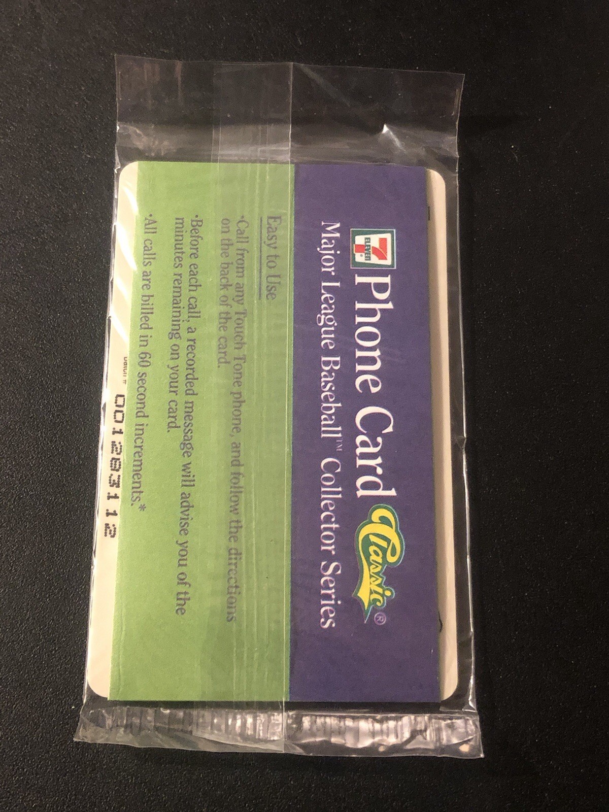 1996 Classic 7-Eleven Kirby Puckett Phone Card #10 Twins Factory Sealed