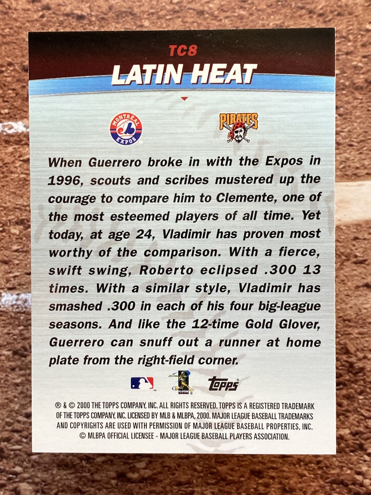 Vladimir Guerrero Roberto Clemente 2001 Topps Combos #TC8 Expos Pirates