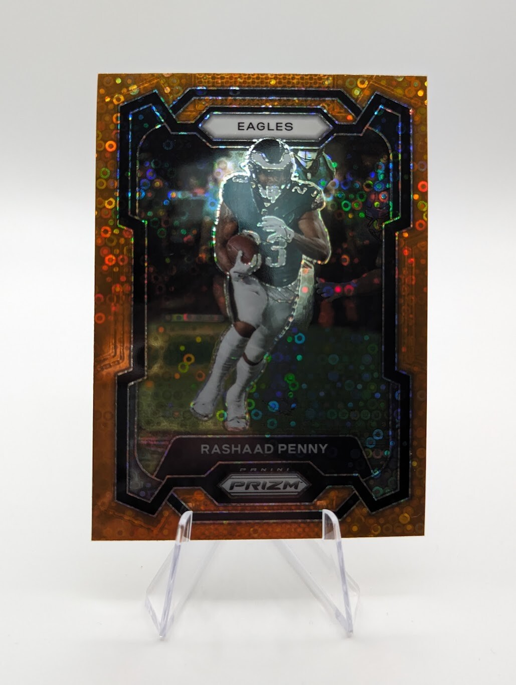 Rashaad Penny 2023 Panini Prizm Orange Disco Prizm #242 Eagles