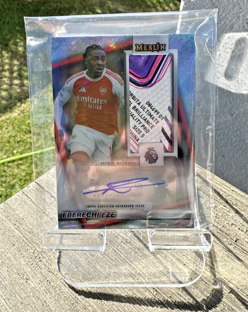 2025-26 Topps Merlin Premier League Eberechi Eze Match Ball Relic Refractor Auto
