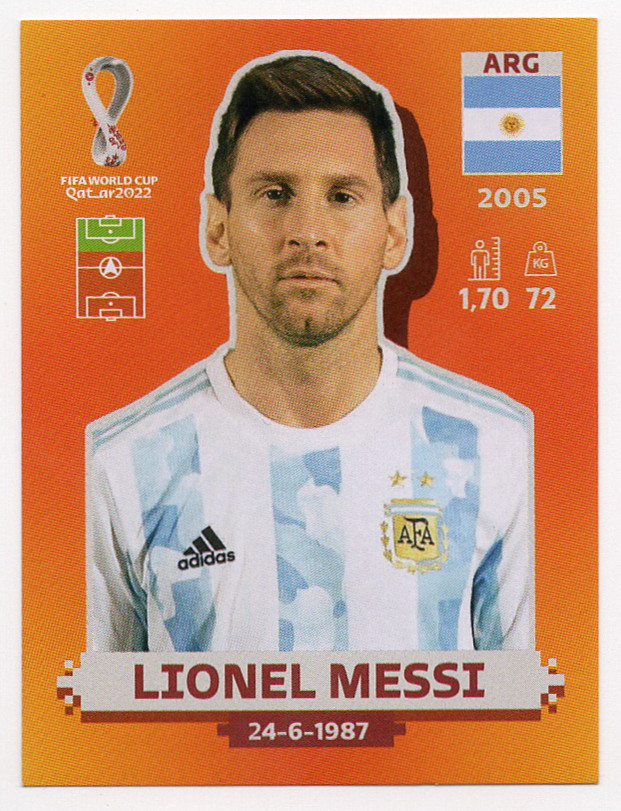 ARG19 Lionel Messi Panini FIFA World Cup Qatar 2022 ORANGE Edition
