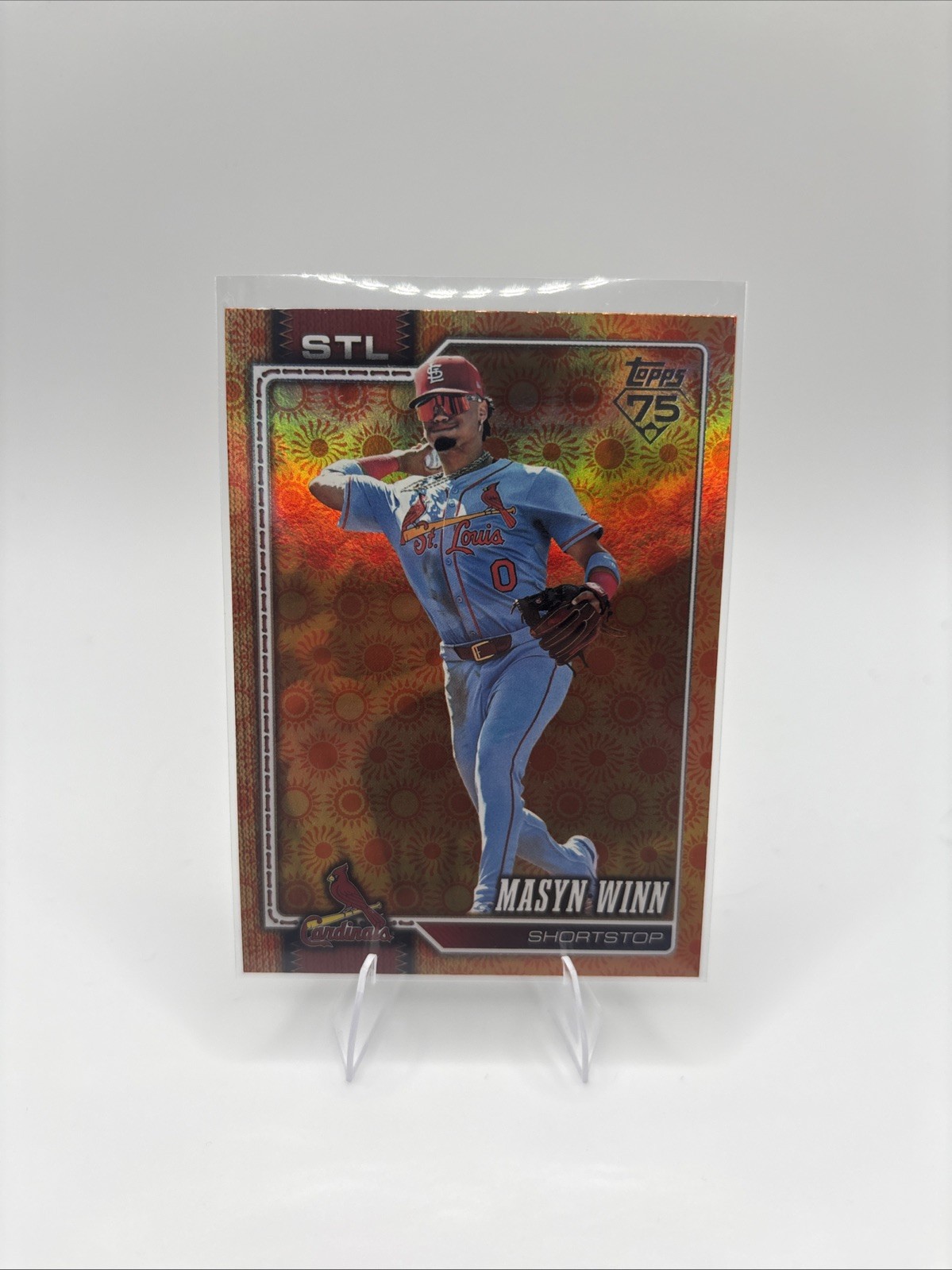 2026 Topps Series 2 Orange “SUN” Holo Foil Parallel #526 Masyn Winn, St. Louis C