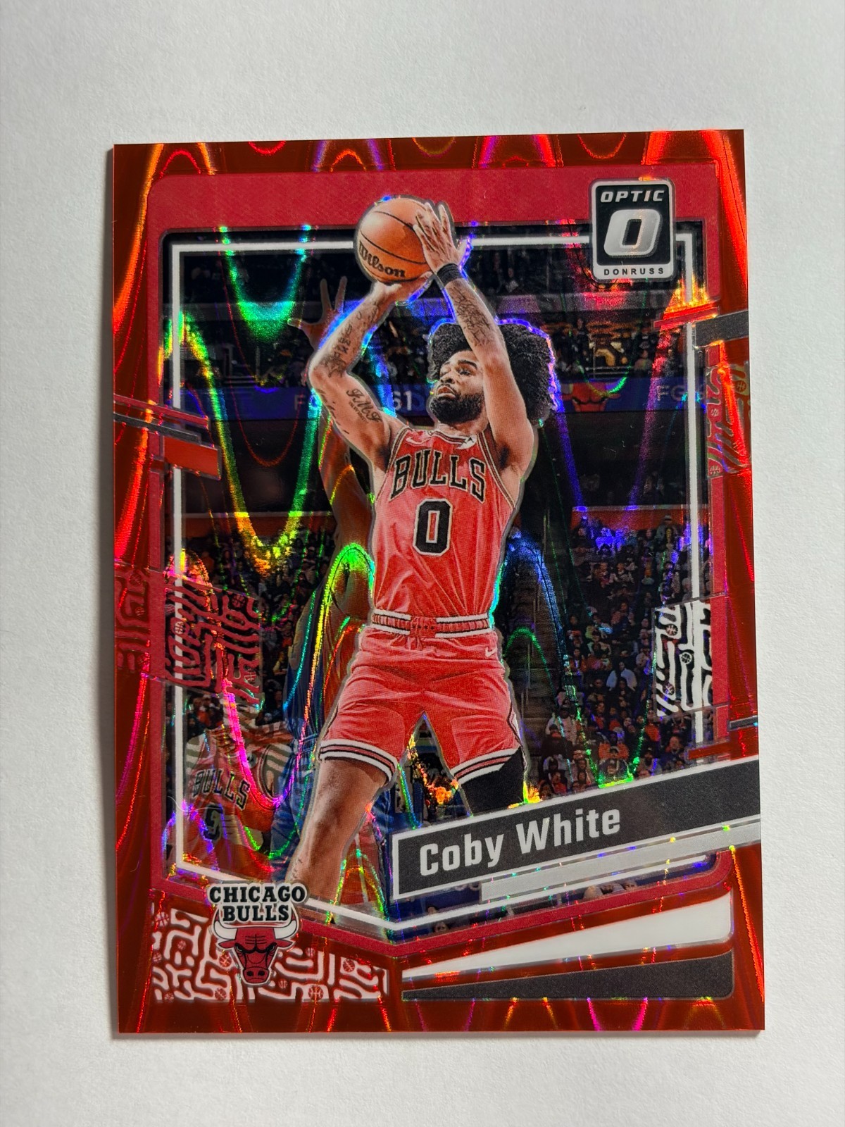 2023-24 Donruss Optic Coby White Red Seismic Prizm #125 59/130 Chicago Bulls