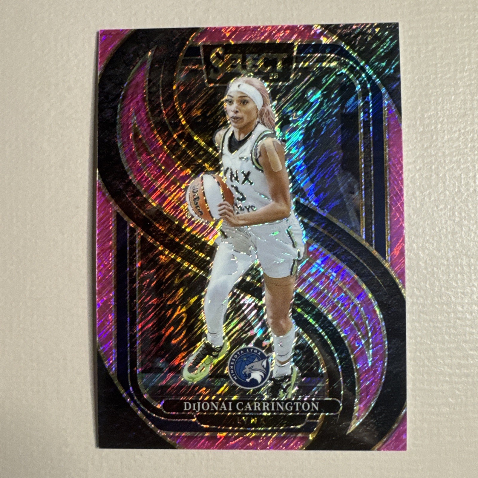 2025 Panini Select FOTL Pink Shimmer DiJonai Carrington /3 Minnesota Lynx