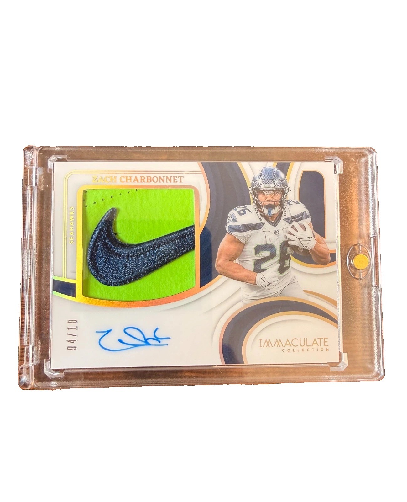 2024 Panini Immaculate Football Zach Charbonnet PPA with Nike Swoosh 4/10