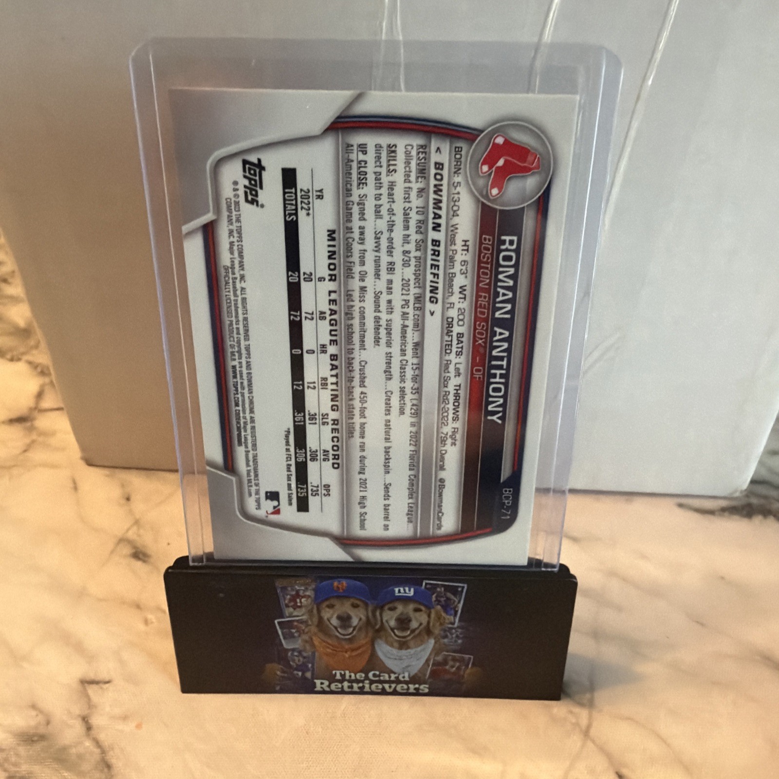 2023 Bowman – Chrome Prospects Roman Anthony #BCP-71 (RC)