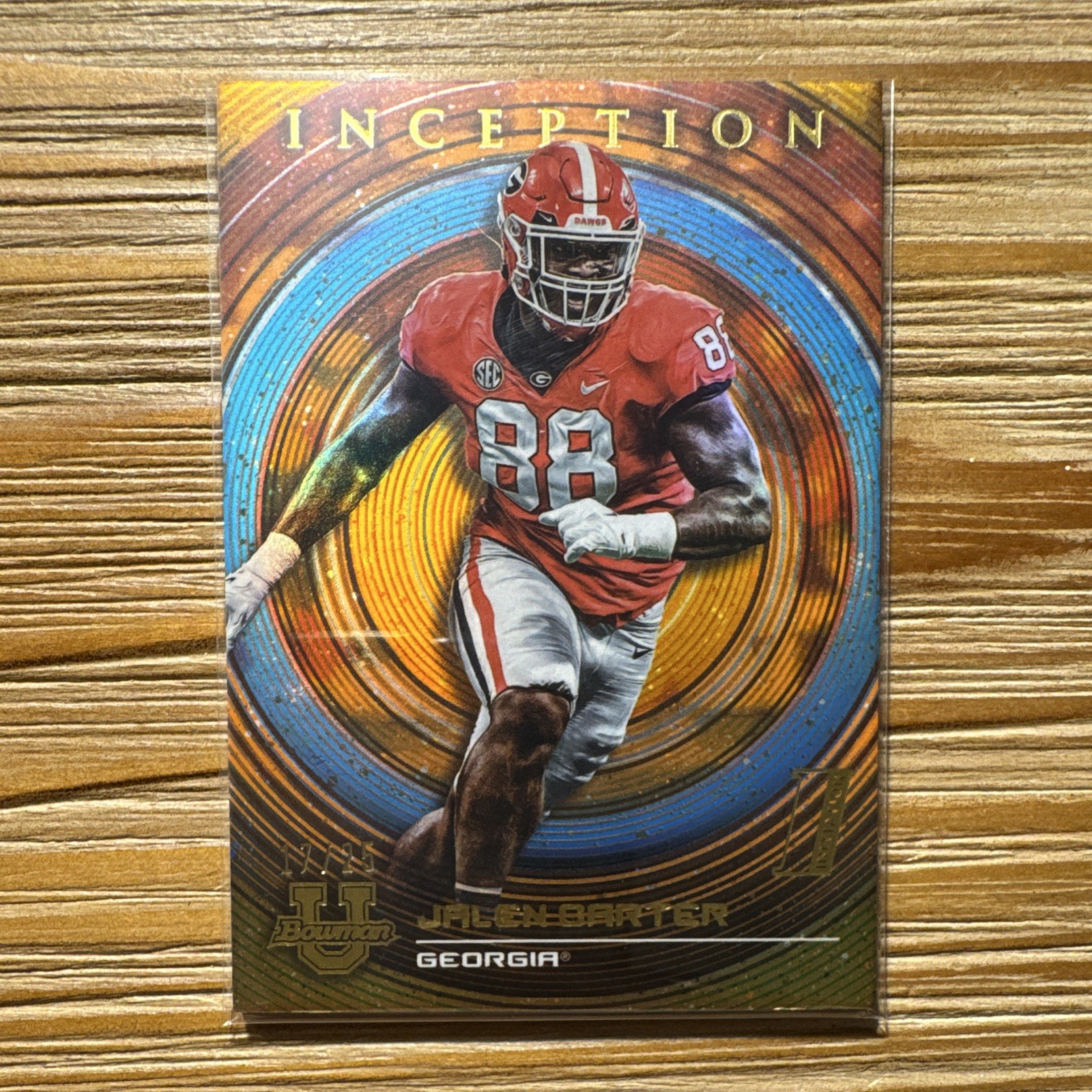 Jalen Carter Topps 2022-23 Bowman Inception U #27 Georgia Orange Refractor /25