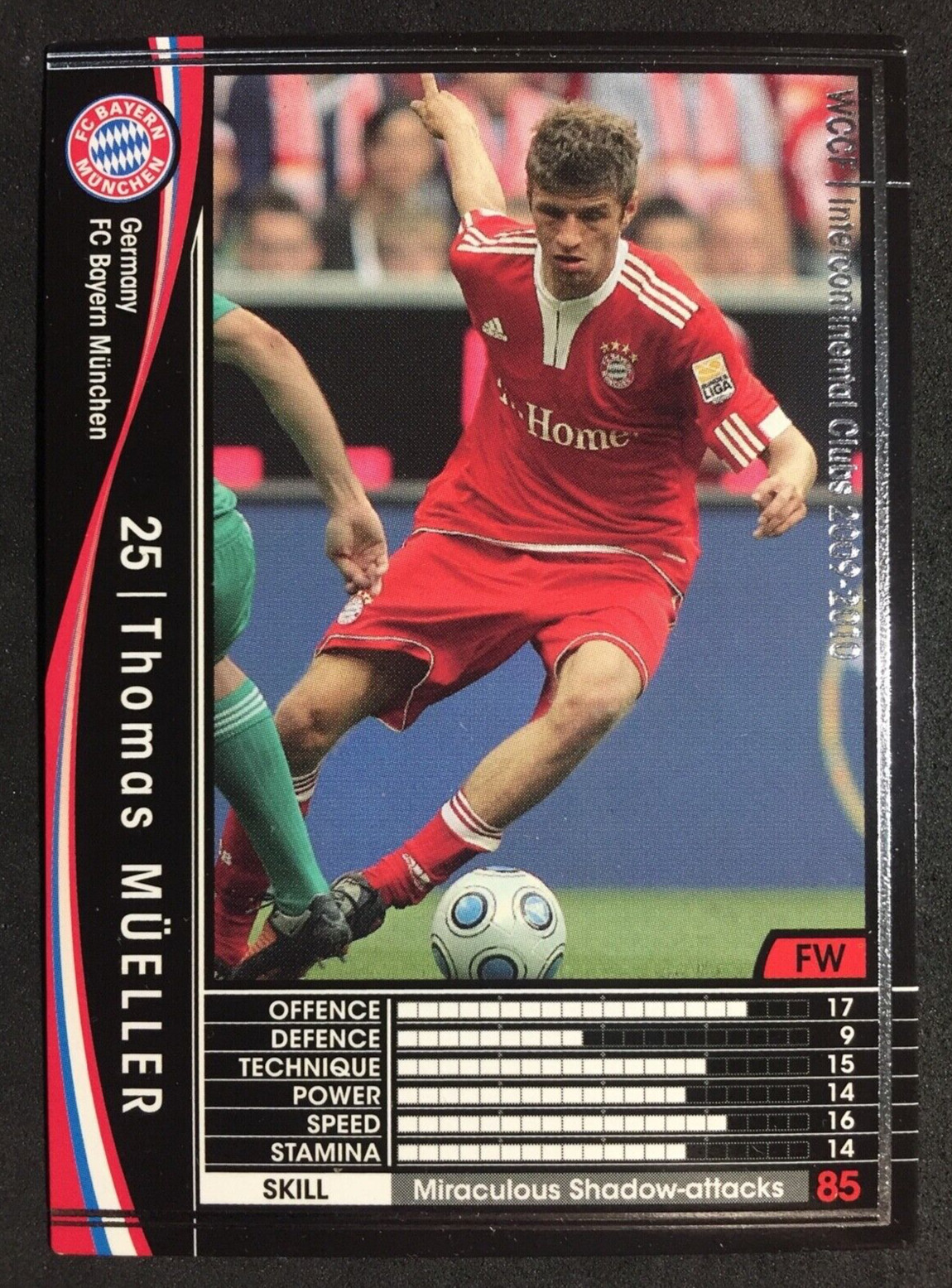 2009-10 Panini WCCF # 175 Thomas Muller FC Bayern Munich rookie card RC Germany