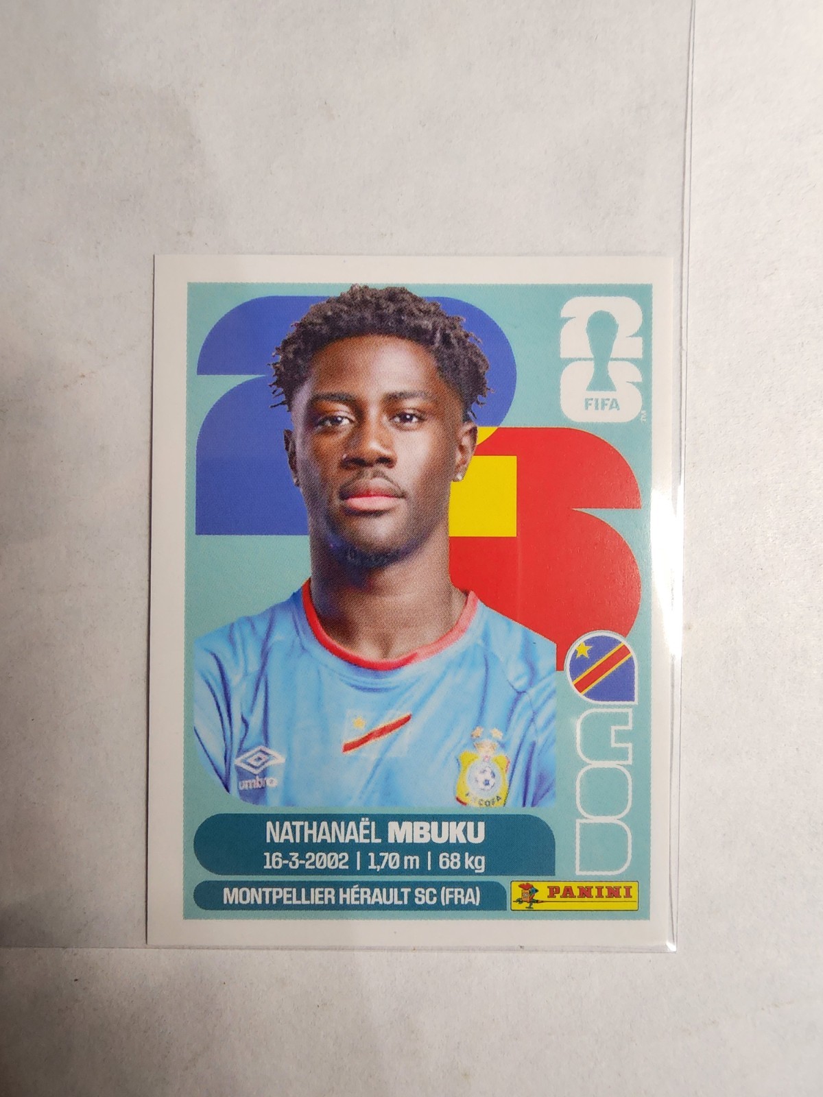 2026 Panini Fifa World Cup 26 – Nathaniel Mbuku #COD 20 Sticker Congo DR