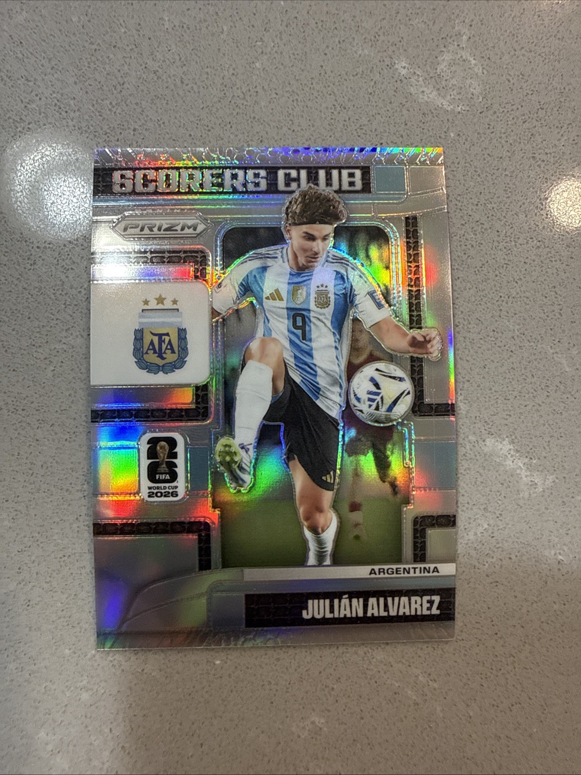Julian Alvarez Silver Prizm 2026 Panini Silver Prizm FIFA World Cup Scorers Club