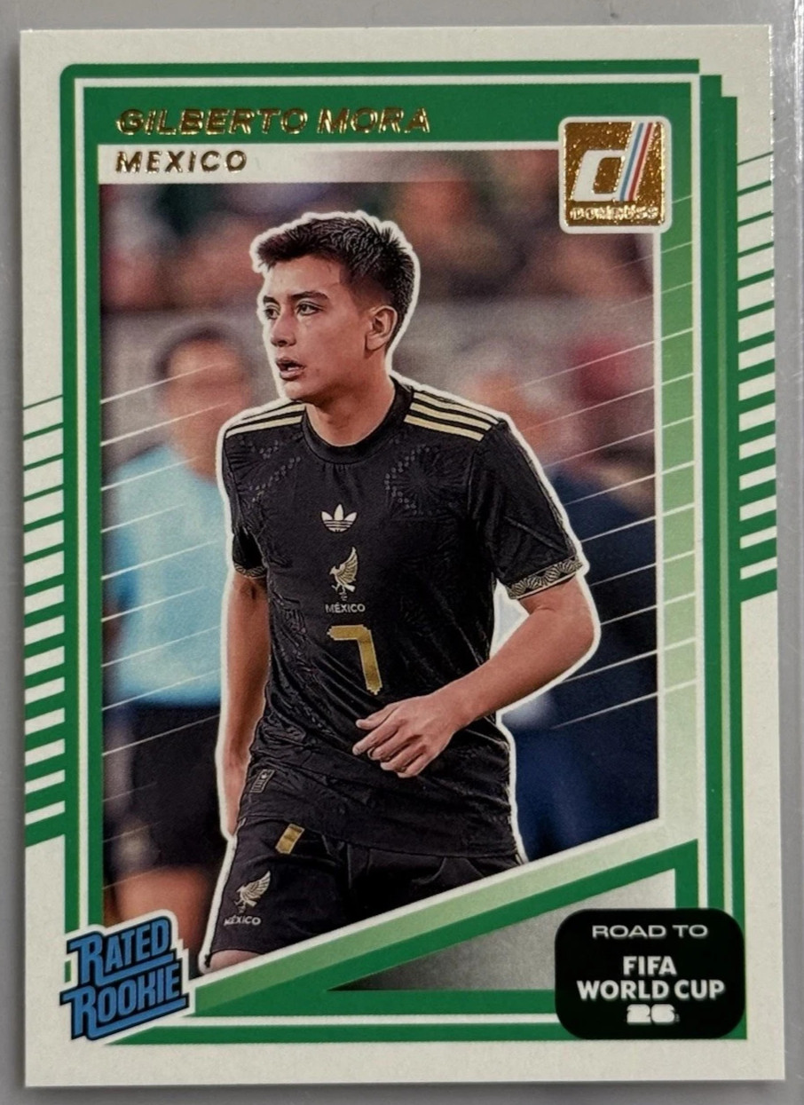 Gilberto Mora 2025-26 Donruss Road To FIFA World Cup Rated Rookie #214 Gold Foil