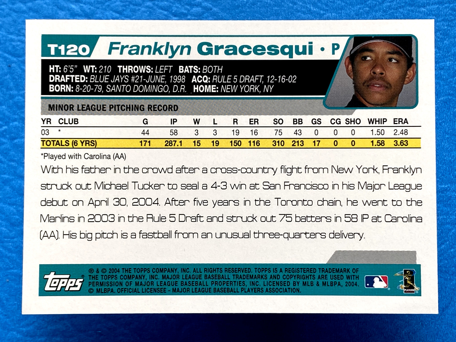 Franklyn Gracesqui 2004 Topps Traded & Rookies #T120 Florida Marlins