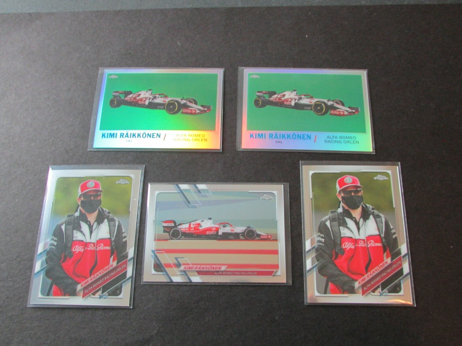 Lot of 5) 2021 Topps Chrome F1 Kimi Raikkonen Cards #26 110 T61-KR