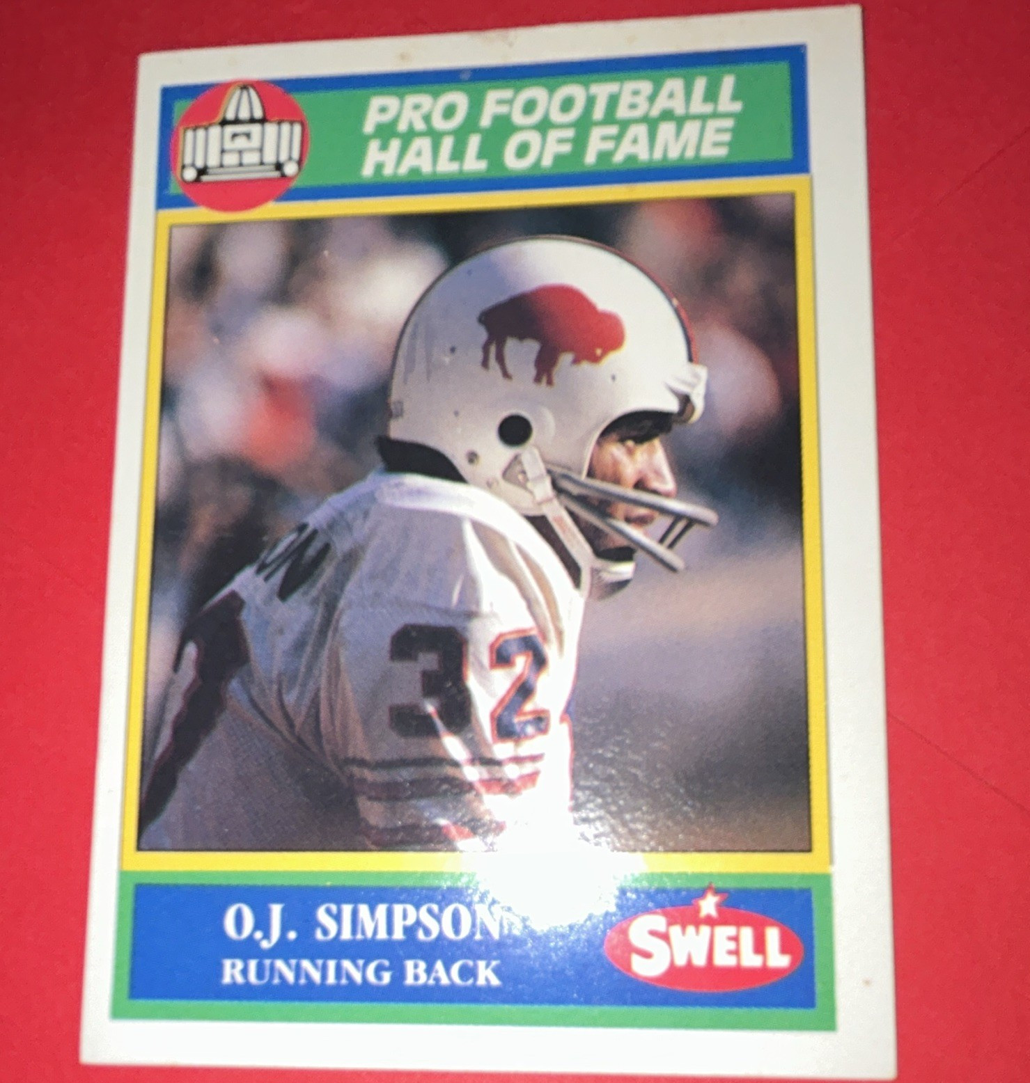 Swell 1990 Pro Football Hall of Fame O.J. Simpson Bills NFL Card #127