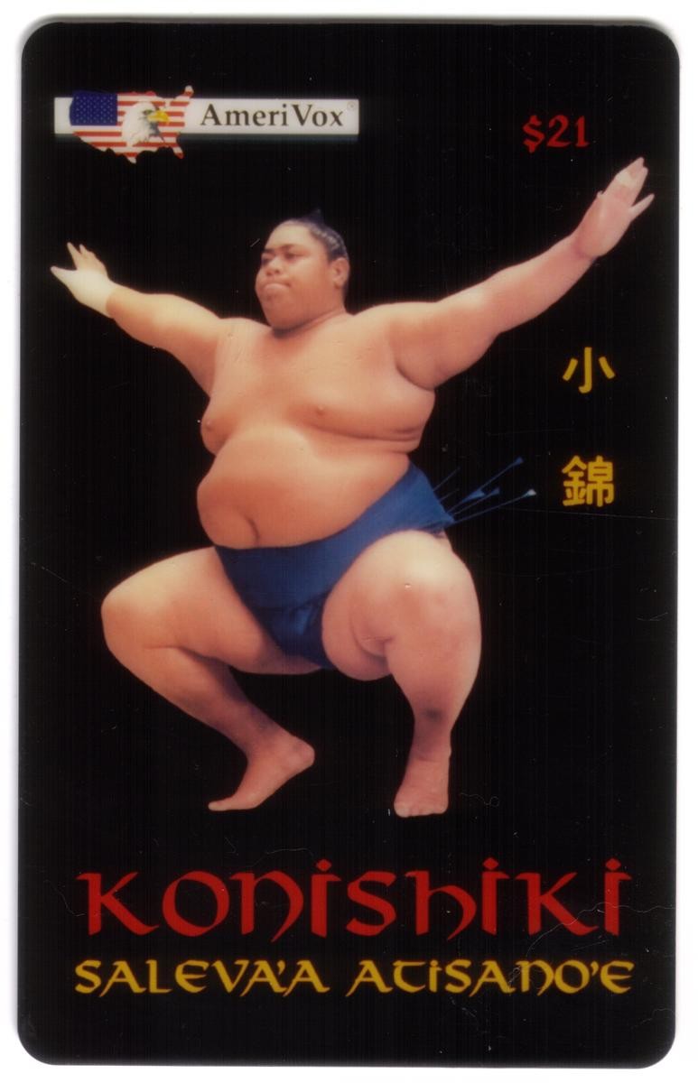 $21. Japanese Sumo Wrestler Konishiki Saleva’a Atisano’e Phone Card