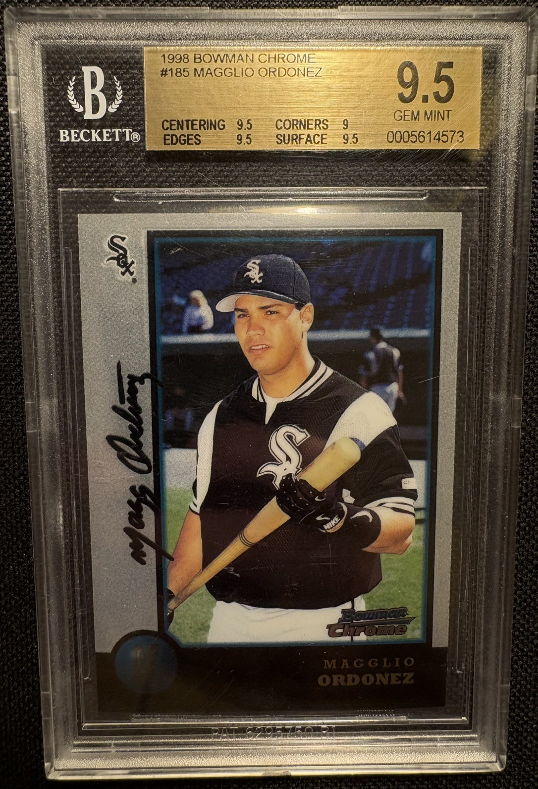 1998 Bowman Chrome Magglio Ordonez #185 BGS 9.5 GEM MT