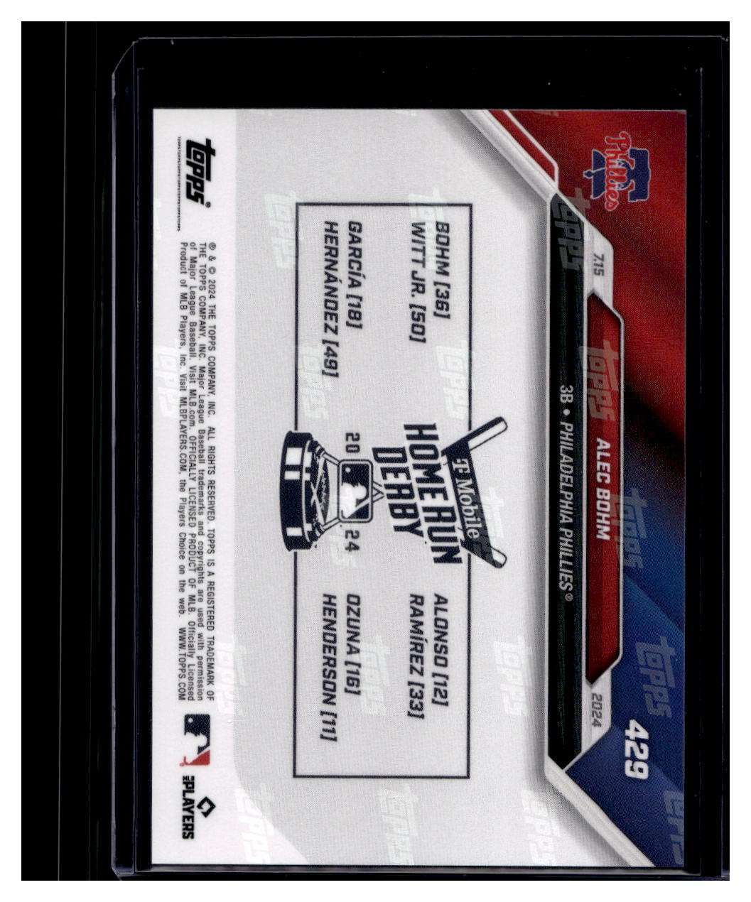 2024 Topps Now #429 Alec Bohm Base Card (Qty)