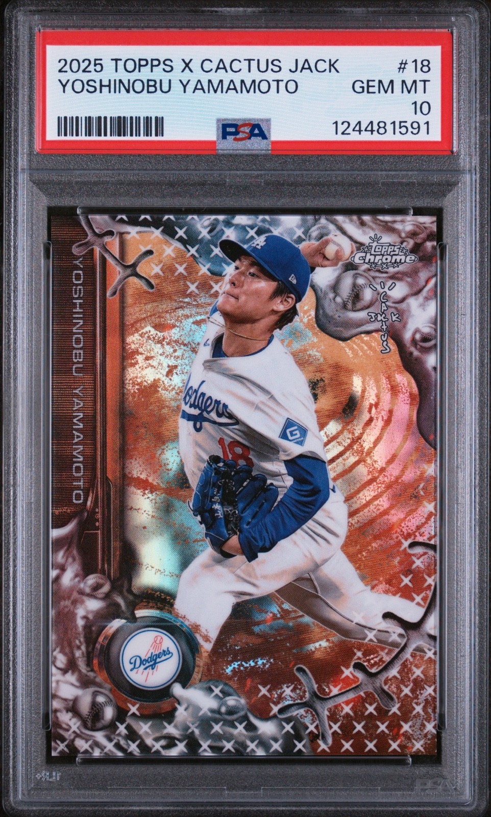 2025 Topps Chrome x Cactus Jack Refractor Yoshinobu Yamamoto #18