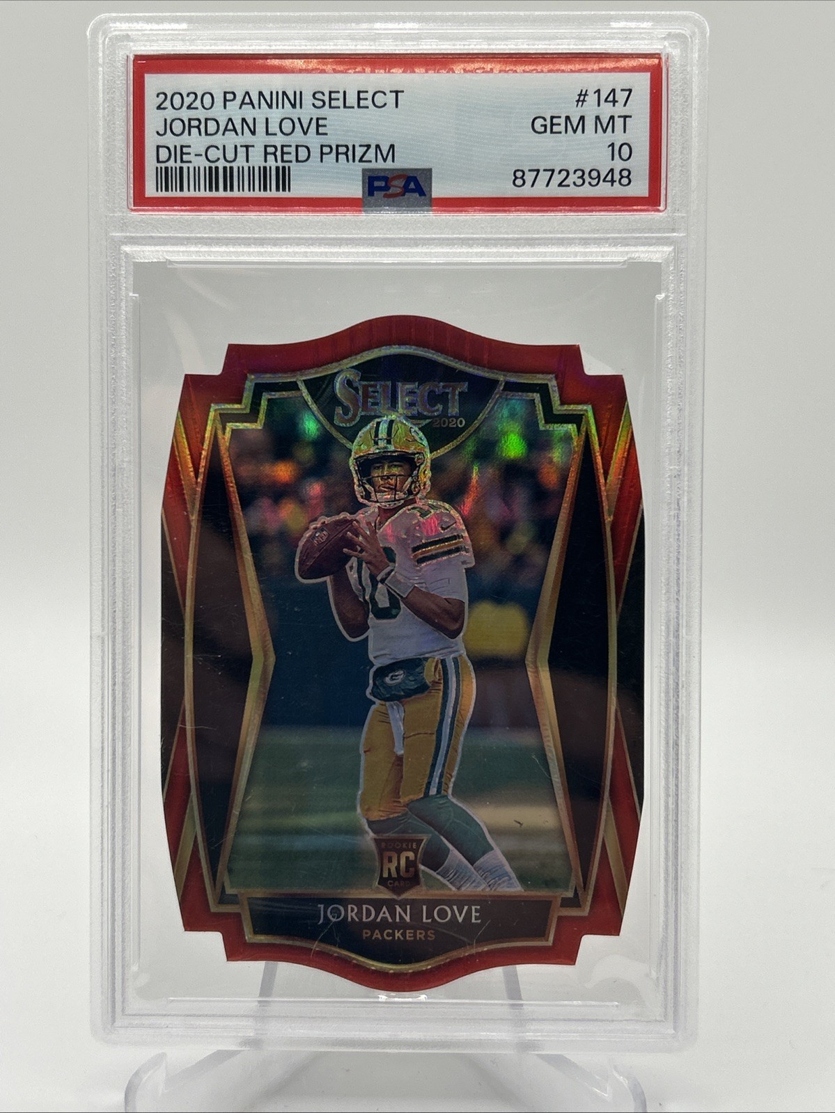 2020 Panini Select – Premier Level Jordan Love #147 Red Prizm Die-Cut (RC)