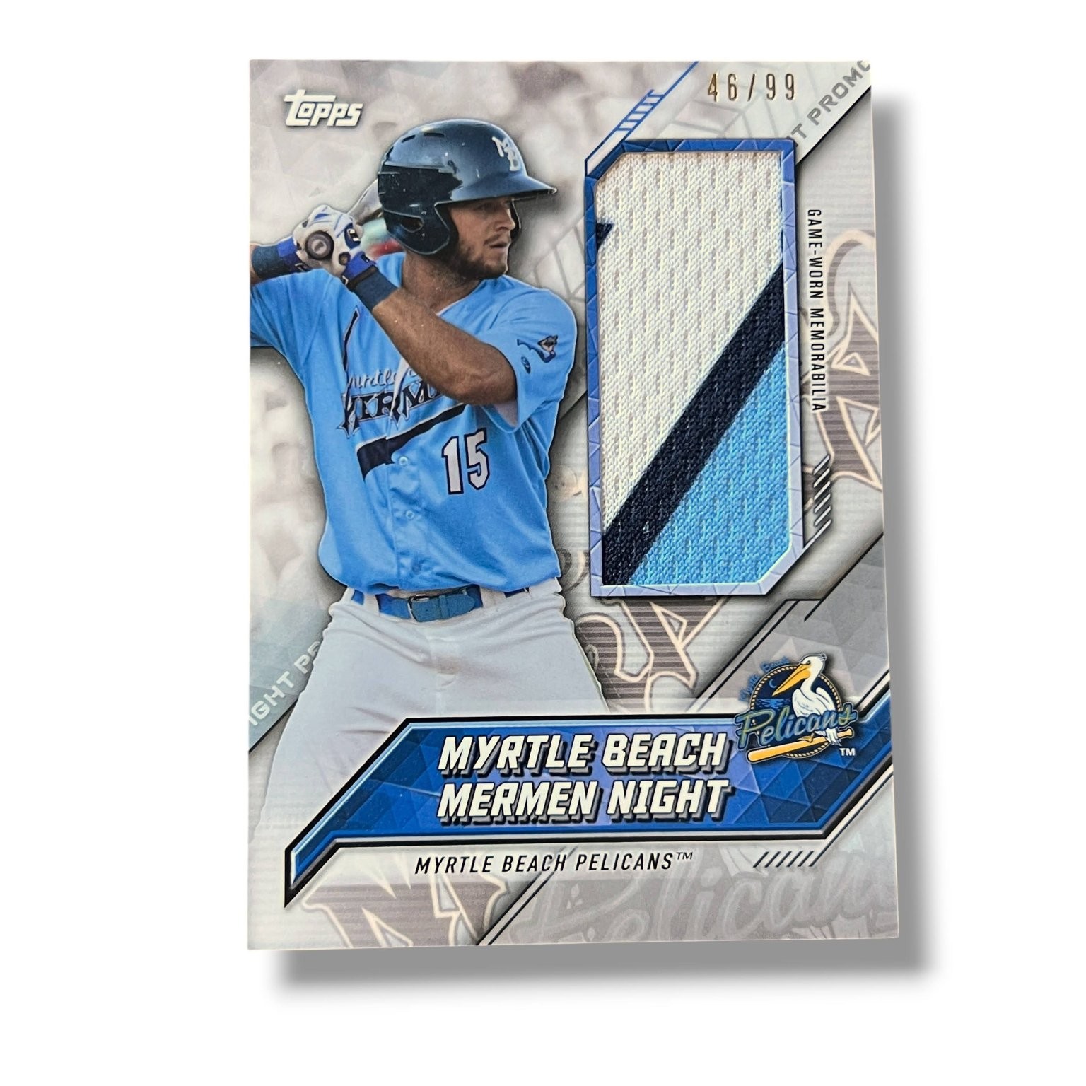 Myrtle Beach Mermen Night 2017 Topps Pro Debut Relic Game-Worn 46/99